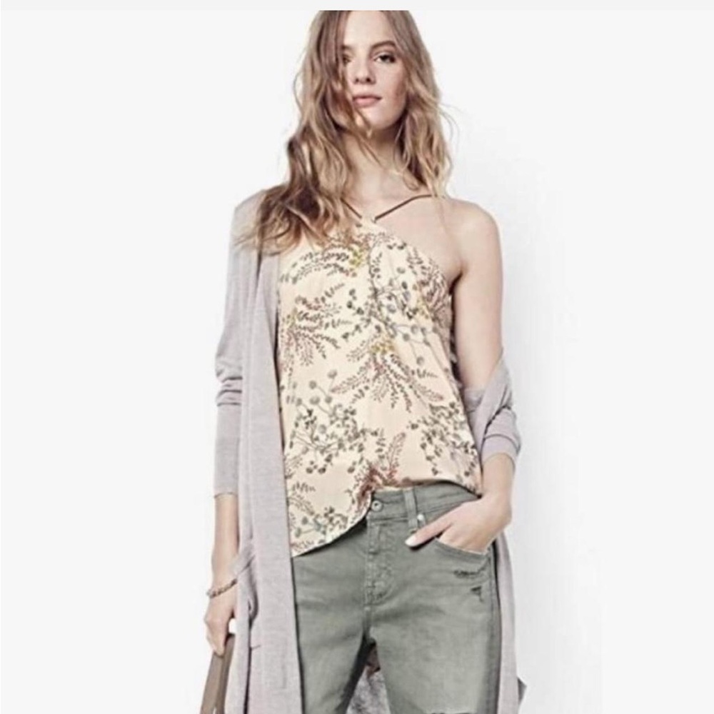 Bailey/44 Floral Asymmetrical Halter Tank Top Size Small